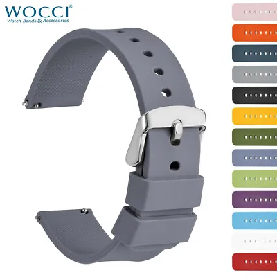 WOCCI Silicone Watch Strap 14mm 16mm 18mm 19mm 20mm 21mm 22mm 24mm Quick Release • $21.99