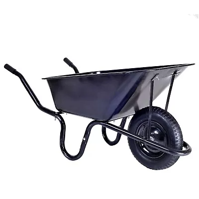 Heavy Duty WHEELBARROW Garden Builders Metal Barrow With Tip & Pneumatic Wheel  • £58.95