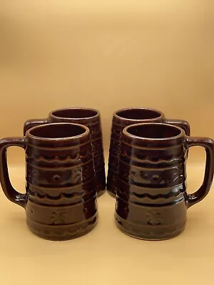 Marcrest Daisy Dot Brown Stoneware Mug Set Of 4 • $23.80