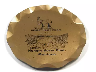 Vintage Hungry Horse Corral Dam Montana Metal Plate Tray Wall Decor 12” • $12.11