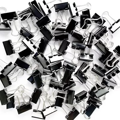 96 Pack (19Mm) Mini Binder Clips 3/4-Inch Small Black Paper Clamps For Office • $7.27