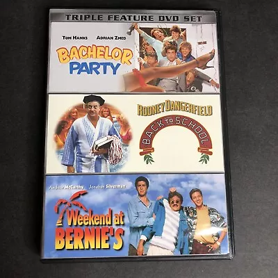 $8.23 • Buy Comedy Triple Feature DVD Set Bachelor Party Back To School Weekend At Bernie's