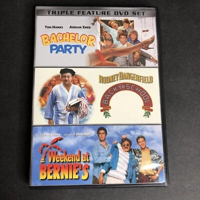 $8.23 • Buy Comedy Triple Feature DVD Set Bachelor Party Back To School Weekend At Bernie's