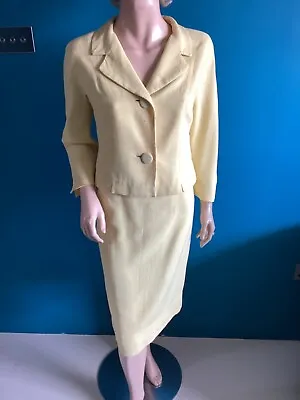 £15 • Buy Original Vintage 1950s/60s Yellow  Skirt Suit