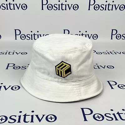 MCM Mens White Cubic Logo Denim Jacquard Bucket Hat One Size New • $139