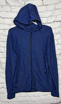 Lululemon Mens Surge Hoodie Jacket Warm Full Zip Moroccan Blue Black Sz M • $59.99