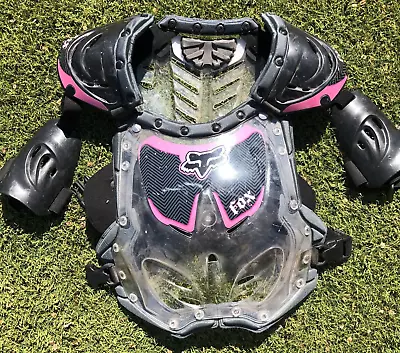 $32.49 • Buy FOX Motocross Youth Medium Chest Protector Girls Boys Kids Pink Black Clear