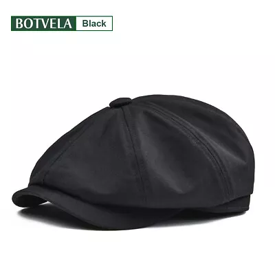 Botvela 100% Cotton Twill Mens Newsboy Cap Gatsby Beret Driving Golf Cabbie Hats • $12.99