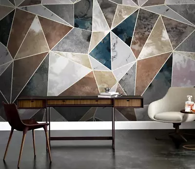 3D Abstract Geometry Triangle Self-adhesive Removable Wallpaper Murals Wall 49 • $39.14