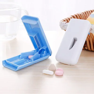 $2.78 • Buy Tablet Pill Cutter Splitter Medicine Box Storage Case Crusher Grinder Divider Vi