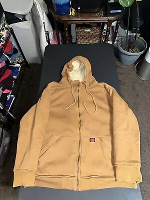 Wrangler Workwear Mens Barn Chore Jacket Hooded Sherpa Lined Large 42-44 Tan • $1