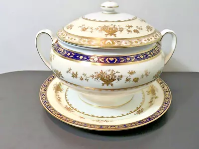 Minton Dynasty Cobalt Blue Covered Soup Tureen With Underplate 1st Quality • $5169.04