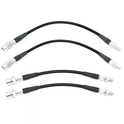 Brake Line Kit Vw Bug 1969-77. Black Steel Braided 4-Piece Set • $114.95