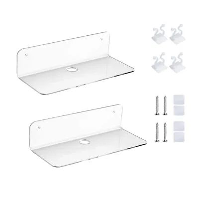 1/2pcs Floating Wall Shelves Adhesive Shelf With Accessories Acrylic Small Shelf • £6.29
