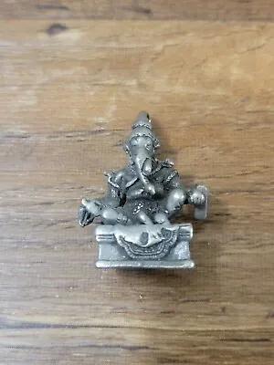 Silvertone Pewter Ganesh Religious Necklace Pendant Heavy  • $19.99