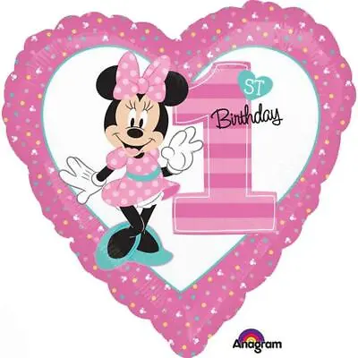 Minnie Mouse 1st Birthday Party Decorations Mylar Foil Balloon 18  • $4.99