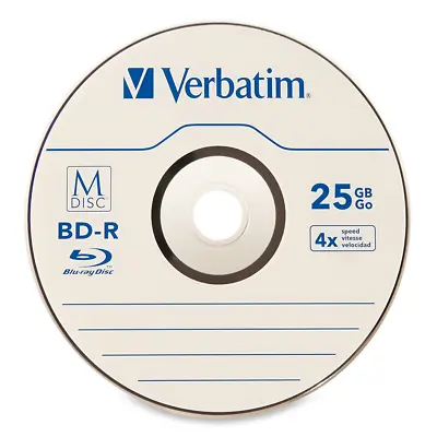 5 Pack M DISC VERBATIM 25GB BD-R 4X Branded Logo Disc - Jewel Case • $24.90