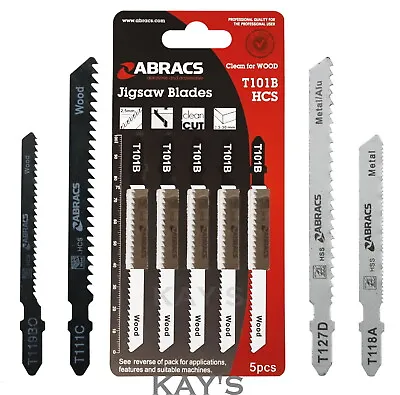 Jigsaw Blades For Wood Plastic Metal 5 Pack Bayonet Type Fit Bosch Makita Dewalt • £5.12