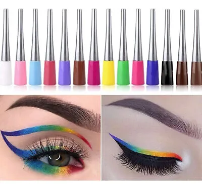 Random Mac 14 Color Liquid Eyeliner Colorful Set Rainbow Pen Set Matte Finish • £30.25