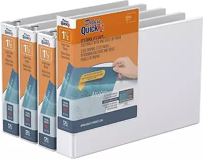 £41.68 • Buy 4-Pack QuickFit Heavy-Duty Landscape 3-Ring Binder Round 8 1/2  X 11  X 1.5 