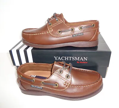 Yachtsman Leather Brown New Ladies Boat Deck Casual Womens Trainers Shoes Size 4 • £23.98