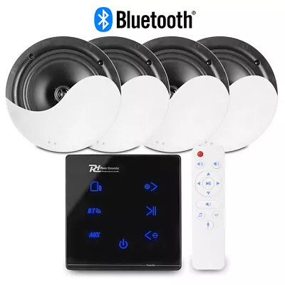 Bluetooth Ceiling Speaker Set - 4x NCSS5 5.25  And A100B Home Audio Music System • £229