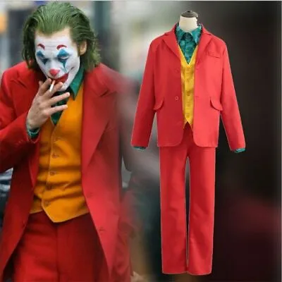 Men Boys Joker Joaquin Phoenix Arthur Fleck Cosplay Costume Carnival Party Suit • £49.66