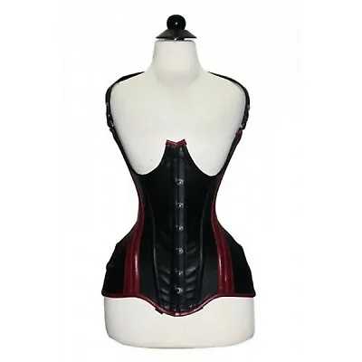 £73 • Buy Black Real Leather Lace Up Back Real Steel Bones Under Bust Corset 2XS~7XL