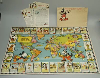 1930s Mickey Mouse Walt Disney Globe Trotter Premium Map Newsletters W/ Envelope • $4.25