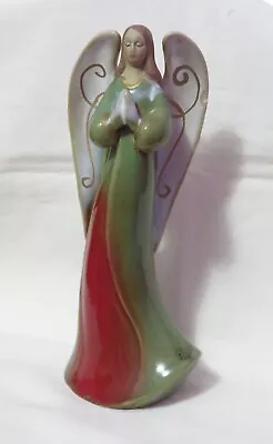 VINTAGE 90s CERAMIC CHRISTMAS ANGEL 7.5  FIGURINE • $12