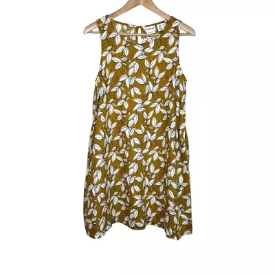 $32 • Buy Rachel Zoe Women's Linen Sleeveless Dress Size Small Golden Yellow Floral Shift 