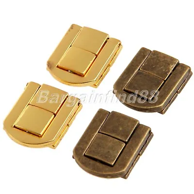 1/5pcs Antique Brass Latch Hasp Jewelry Box Case Wood Chest Lock Clasp Hardware • $5.16