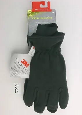 Tek Gear Mens Sm/Med Gloves NWT $26 Black Microfleece 3M Thinsulate Touch Screen • $8.40