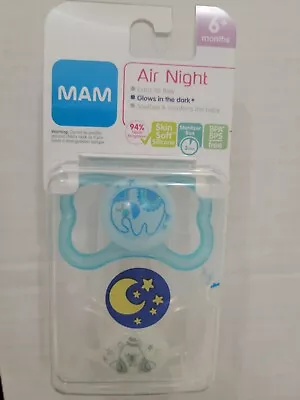 MAM Air Night Glow In The Dark Pacifier 2 Pack 6+ Month Blue  • $11