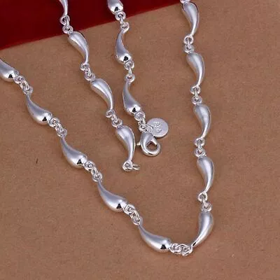 925 Sterling Silver Drop Chain Necklace For Women Jewelry Designer Wedding 45cm • $2.97