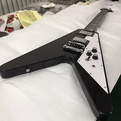 Black Flying V Factory Electric Guitar Mahogany Neck 6 Strings HH Pickups • $274.80