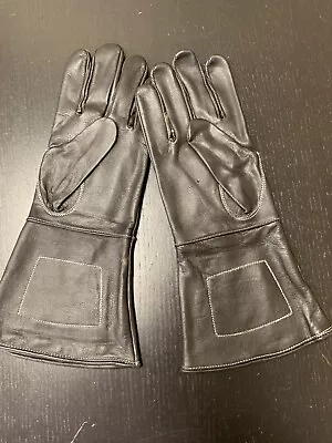 NEW BLACK Leather Gauntlet Gloves - Size X-Large (XL) - A+ Civil War Steampunk • $21.99