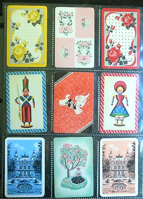 9 Vintage Single Swap Playing Cards - Roses-Wooden Dolls-Scotty Dog-Young Girl • $5