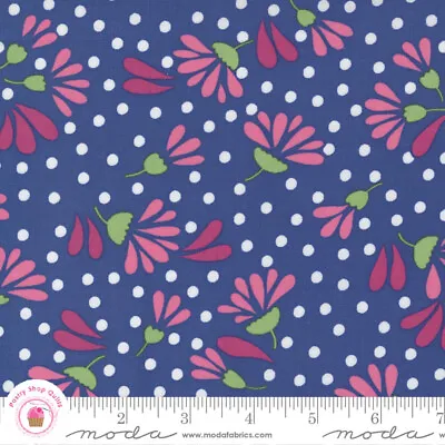 Moda PICNIC POP 22431 13 Royal Blue Floral  ME & MY SISTER Quilt Fabric • $6.25