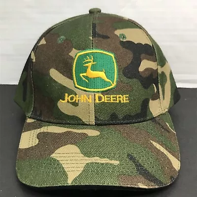 Vintage John Deere Wool Camouflage Strapback Cap Hat Camo Hunting • $22