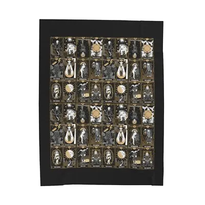Tarot Card Velveteen Plush Blanket Grunge Punk Goth Alt Emo Skull Mystical  • $42.22
