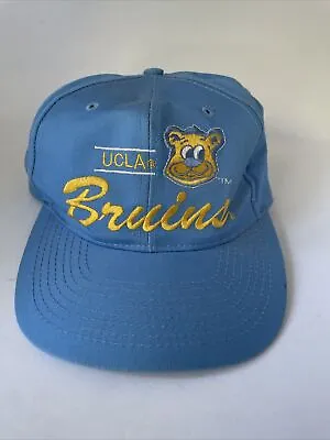 Vintage UCLA Bruins Bear Cap Hat Snapback Script - Blue American Needle • $39.99