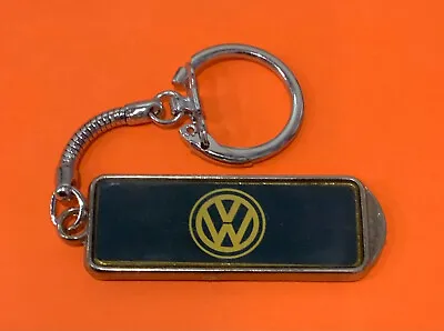 Vintage VOLKSWAGEN Logo Car Double Sided Key Ring Keychain Metal Key Holder NOS • $25