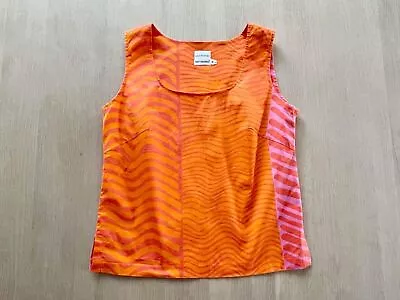 Vintage Marimekko Top Funky Orange Sleeveless Top Printed Cami Size S • $64.62