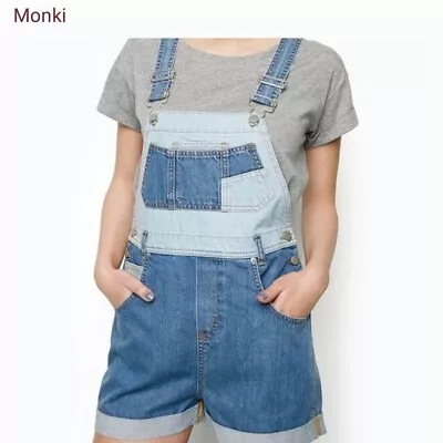 Women’s Monki Patchwork Overall Shorts Small • $12