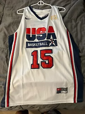 Magic Johnson Team USA White Nike Jersey Mens Large • $50