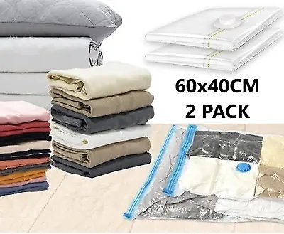 SMALL 2 PACK Vacuum Storage Bags Strong Space Saving Vaccum Vac Bag Heavy Duty • £3.74
