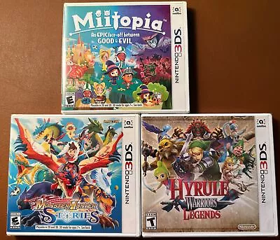 NEW SEALED 3DS Monster Hunter Stories HyRule Warriors Legends Miitopia (3 Games) • $7.50