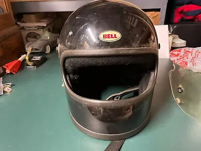 Vintage Bell Full Face Bell Star II Snell '75 Helmet Size 7-1/4  Black Nice • $99.99