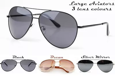 Large Aviator 80s Retro Classic Metal Frame Mens Womens Spring Hinge Sunglasses • $17.95